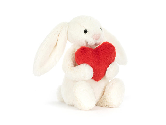 Teddy Bear n Doll - JellyCat Bashful Red Love Heart Bunny - TJ0217A8 Photo